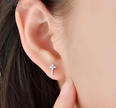 Sparkling Silver Cross Stud Earrings – Elegant Everyday Faith Jewelry