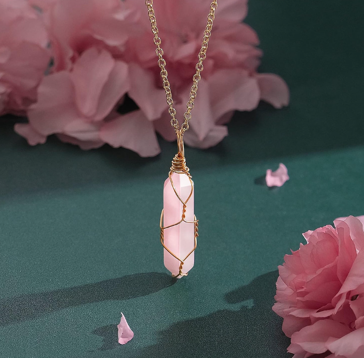 Rose Quartz Crystal Necklace
