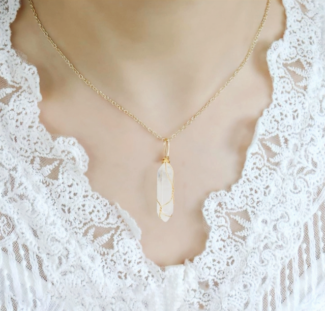 Clear Quarts Crystal Necklace