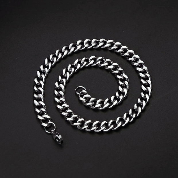 20" Heavy Duty 8 mm Stainless Steel Chain – Bold Link Necklace