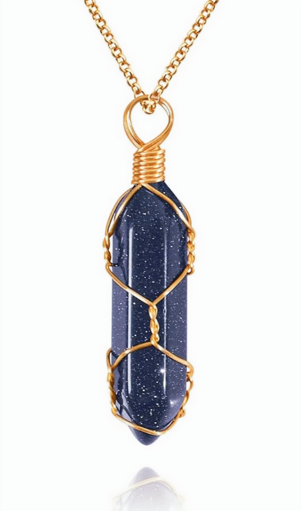 Artificial Blue Sandstone Crystal Pendant