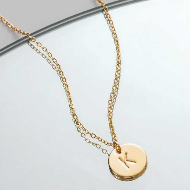 Minimalist "K" Initial Pendant – 19-Inch Adjustable Steel Chain