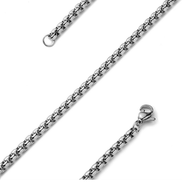 23" Stainless Steel Chain – 3 mm Minimalist Link Necklace