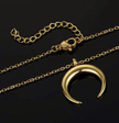 Elegant 17-Inch Crescent Moon Pendant – Polished Steel Chain