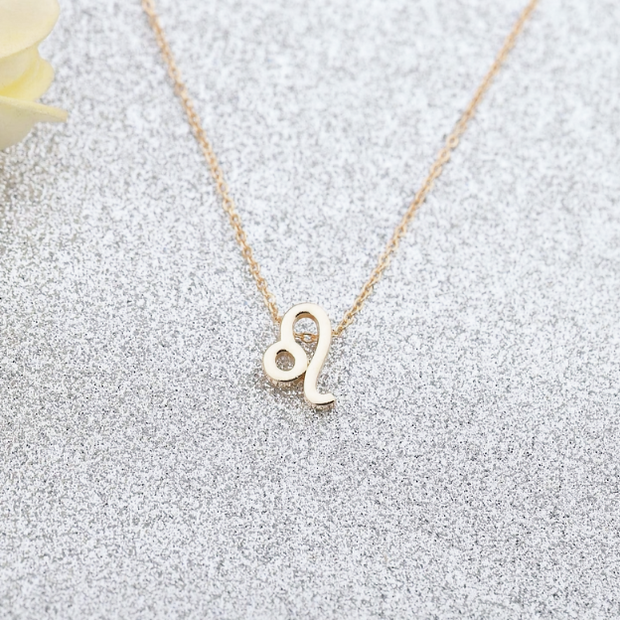 17" Leo Zodiac Necklace – Personalized Gold Plated Pendant
