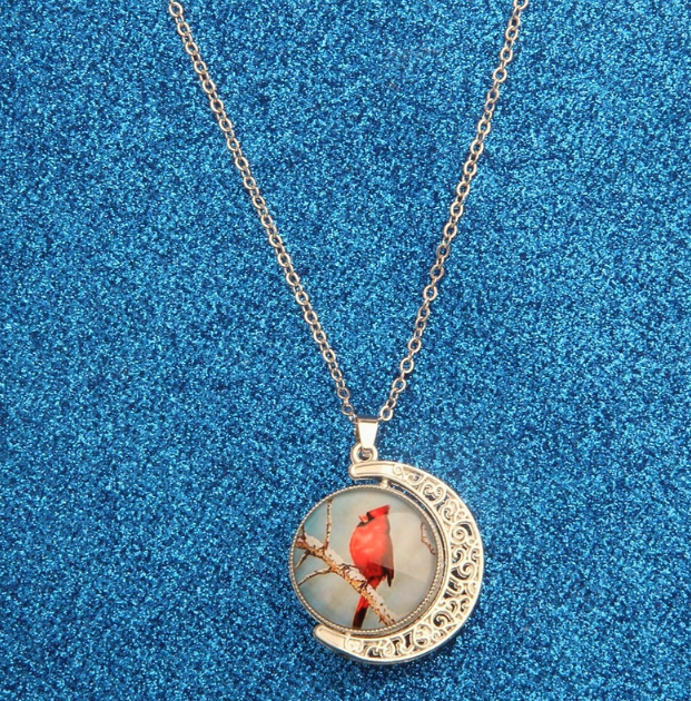 Cardinal Bird Pendant Necklace