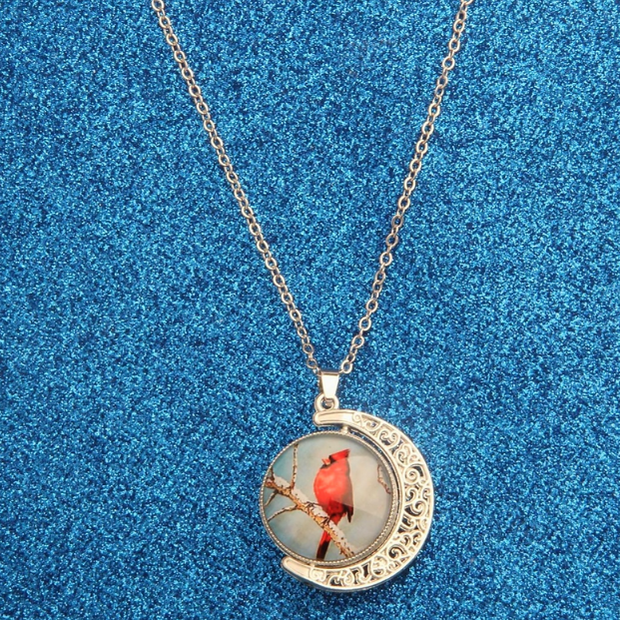 Detailed Cardinal Bird Pendant – 24-Inch Stainless Steel Necklace