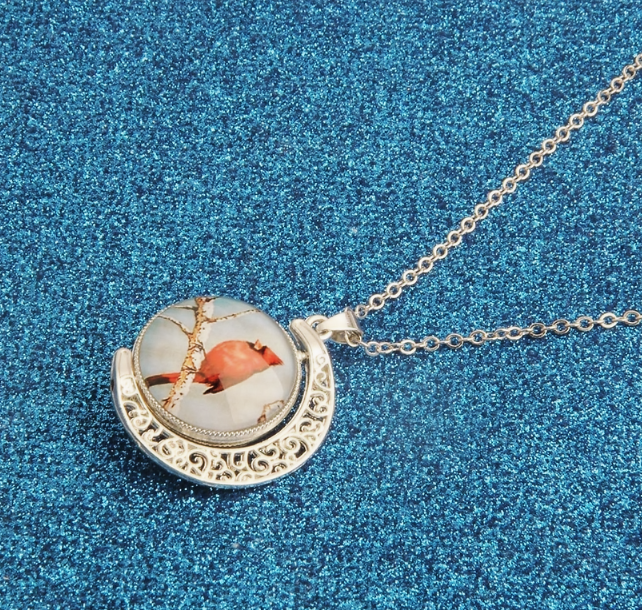 Cardinal Bird Pendant Necklace