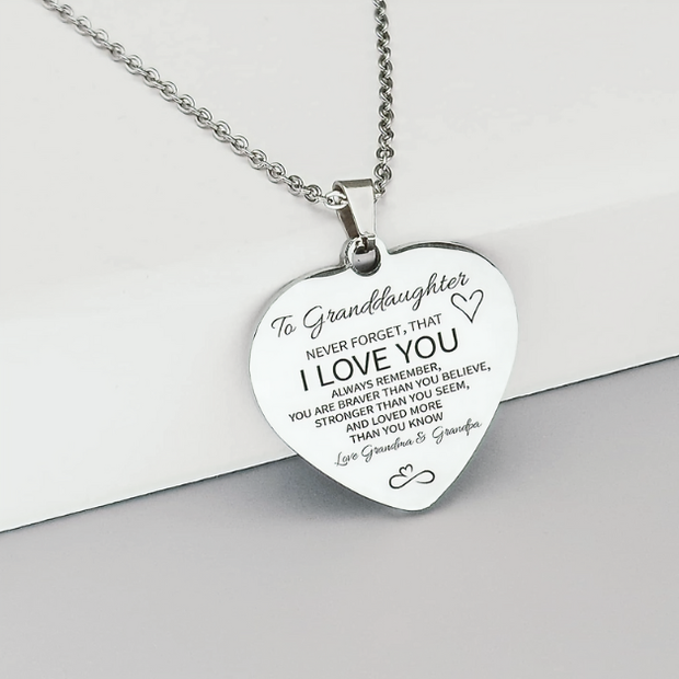 19" "Granddaughter" Pendant Necklace – Heartfelt Gift for Her
