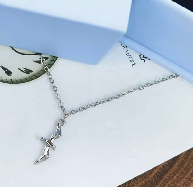 16" Sea Inspired Seagull Necklace – 0.8" Coastal Pendant