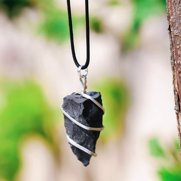 17" Black Tourmaline Necklace – 1.6" Healing Crystal Pendant