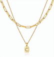2 PCS Gold Chain Chokers Set: Paperclip & Figaro Chains