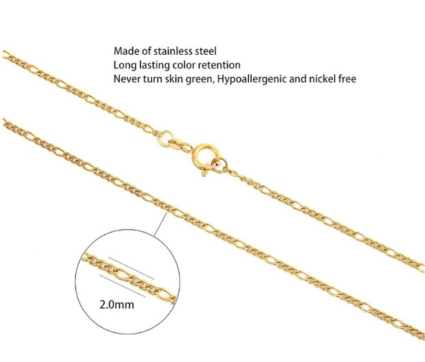Durable 18-Inch Stainless Steel Chain – Versatile Gold-Tone Necklace