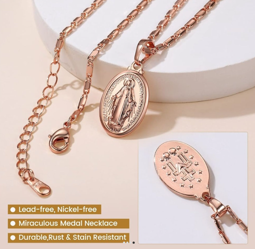 18K Gold Plated Virgin Mary Necklace