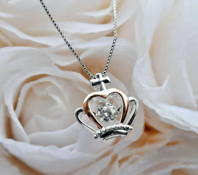14K Gold Plated Crown Pendant Necklace