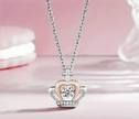 Crown Heart & Cross Pendant Necklace – 14K Gold Plated