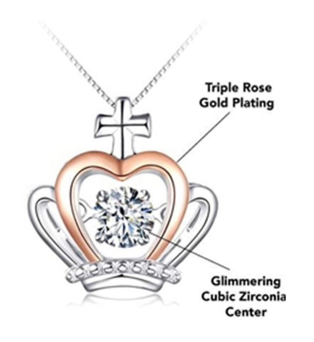 14K Gold Plated Crown Pendant Necklace