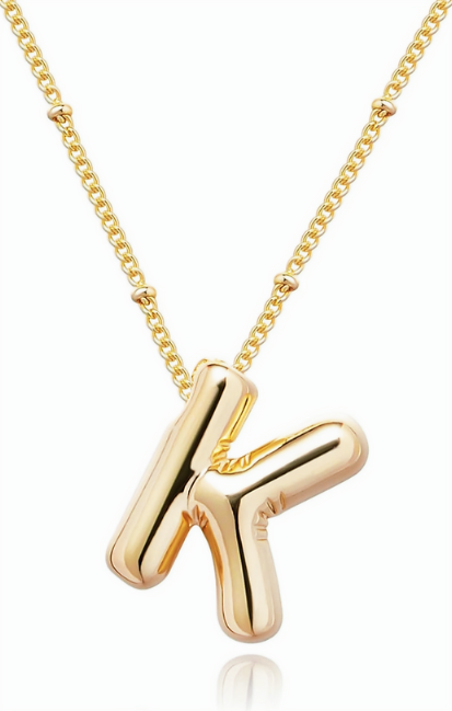 "K" Stainless Steel Pendant Necklace
