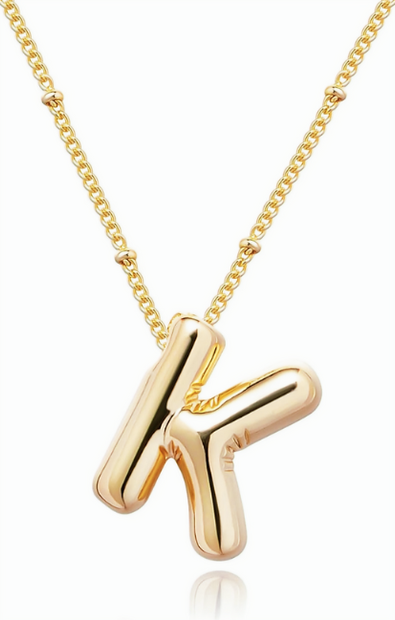 17" Stainless Steel Initial "K" Necklace – Minimalist Pendant
