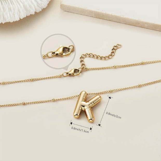 17" Stainless Steel Initial "K" Necklace – Minimalist Pendant