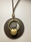 Handcrafted Wood & Leather Pendant Necklace – Adjustable Boho Style
