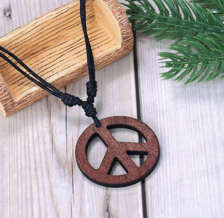 Love Peace Symbol Sign Pendant Necklace