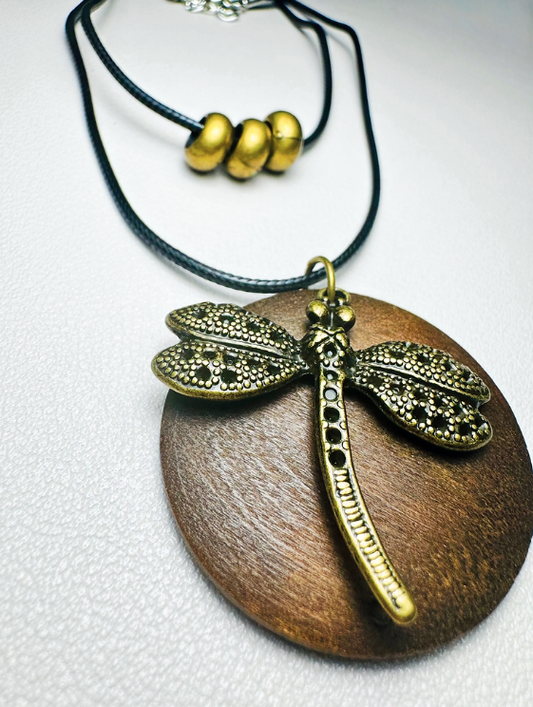 Dragonfly Pendant Necklace Hand Made