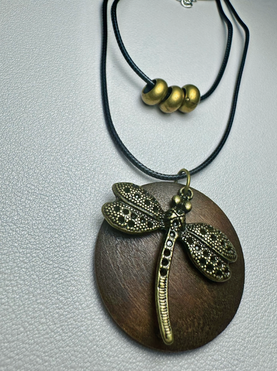 Dragonfly Pendant Necklace Hand Made