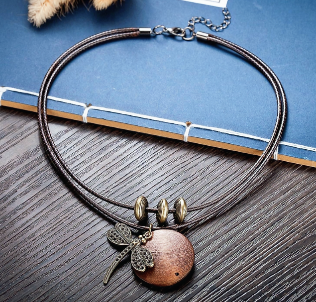 Dragonfly Pendant Necklace Hand Made