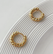 Minimalist Twisted Hoop Earrings – 1 cm Textured Gold-Tone Hoops