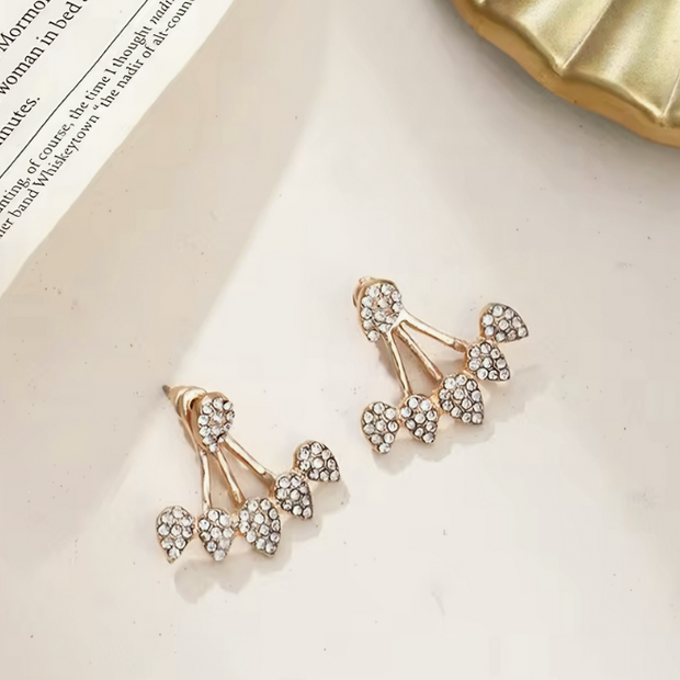 Dainty Bow Design Ear Jackets – Sparkling Everyday Earrings