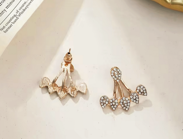 Dainty Bow Design Ear Jackets – Sparkling Everyday Earrings