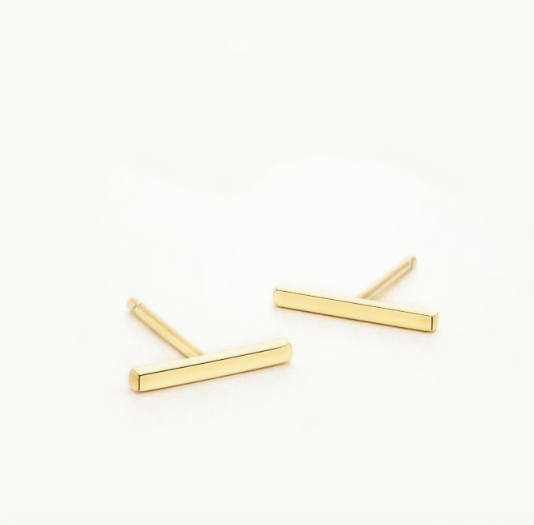 Minimalist Mini Bar Stud Earrings – Dainty Everyday Jewelry