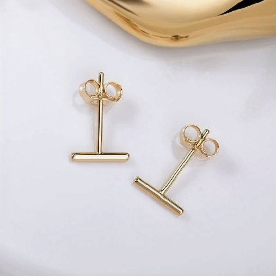 Dainty Small Simple Mini Bar Stud Earrings