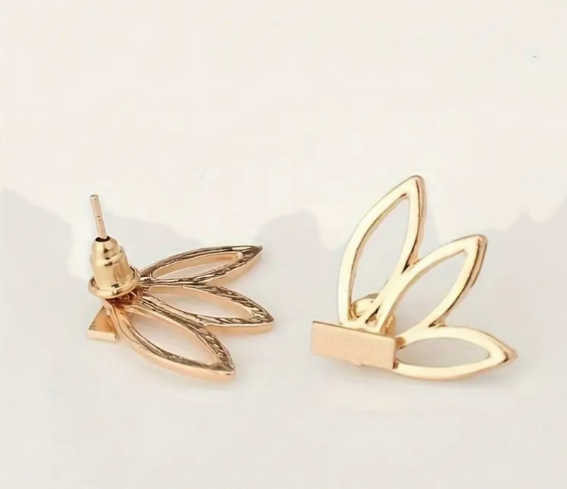 Lotus Bar Stud Earrings