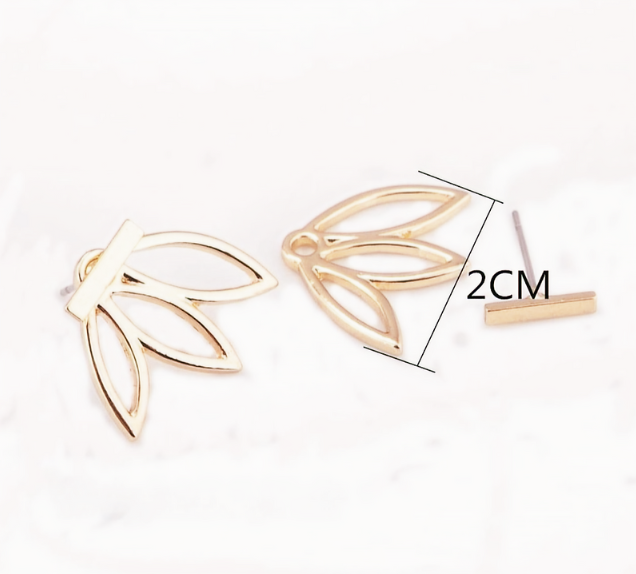 Lotus Bar Stud Earrings