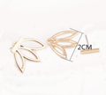 Elegant Lotus Bar Stud Earrings – Minimalist Gold-Tone Jewelry
