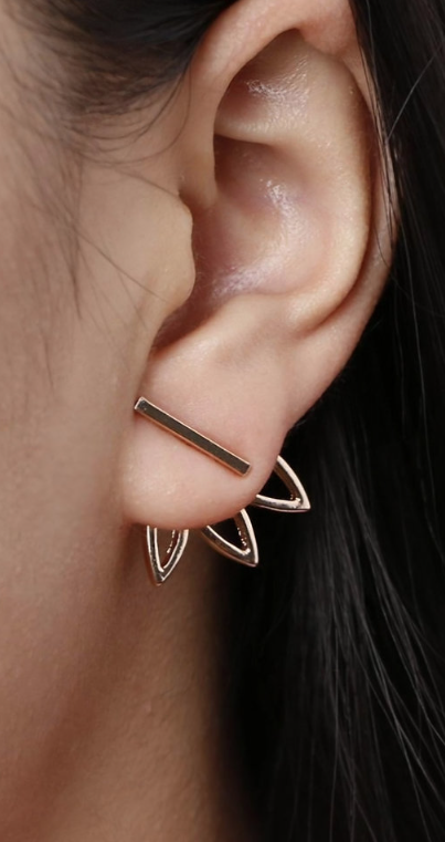 Lotus Bar Stud Earrings
