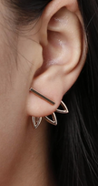 Elegant Lotus Bar Stud Earrings – Minimalist Gold-Tone Jewelry