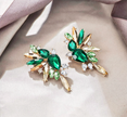 Vibrant Emerald Crystal Dangle Earrings – Refined Statement Piece