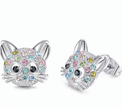 Sparkling Kitty Studs – Cute Stainless Steel Jewelry