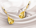 Elegant 18K Gold-Plated Yellow Zirconia Teardrop Dangle Earrings