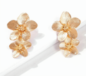 Boho Long Double Daisy Flower Dangle Earrings – Elegant Statement Jewelry