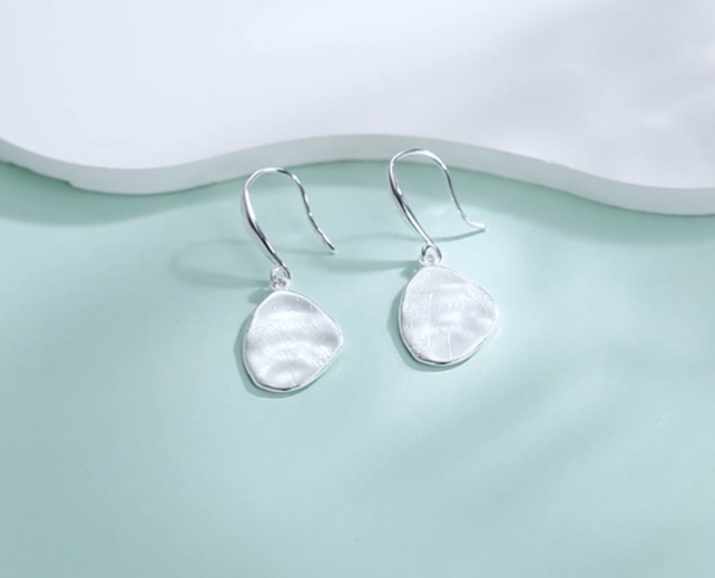 Antique  Hammered Disc Drop Earrings Boho Earrings