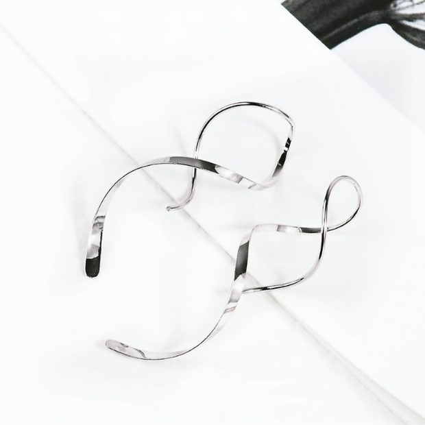 Spiral Dangle Earrings – Modern Minimalist Stainless Steel Jewelry