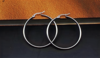 Classic Large Stainless Steel Hoop Earrings – Lightweight Everyday Jewelry