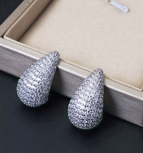 Rhinestone Teardrop Earrings