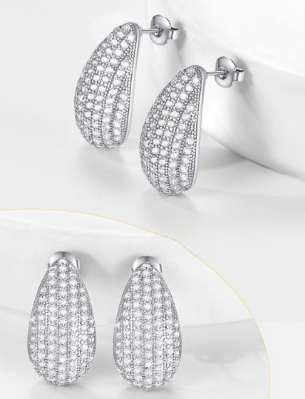 Rhinestone Teardrop Earrings
