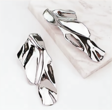 Classic Irregular Metal Statement Earrings – Bold Punk-Inspired Jewelry