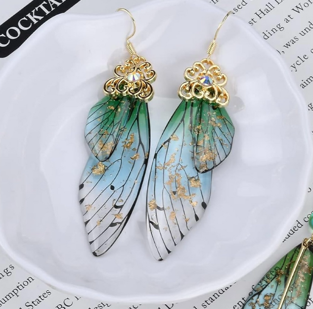 Cicada Wings Drop Earrings